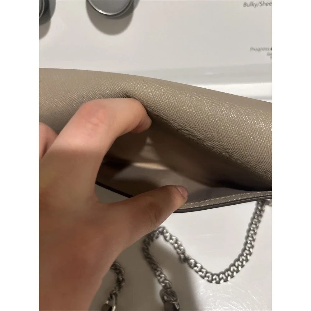 Tory Burch Emerson Leather Chain Crossbody in Grey Heron